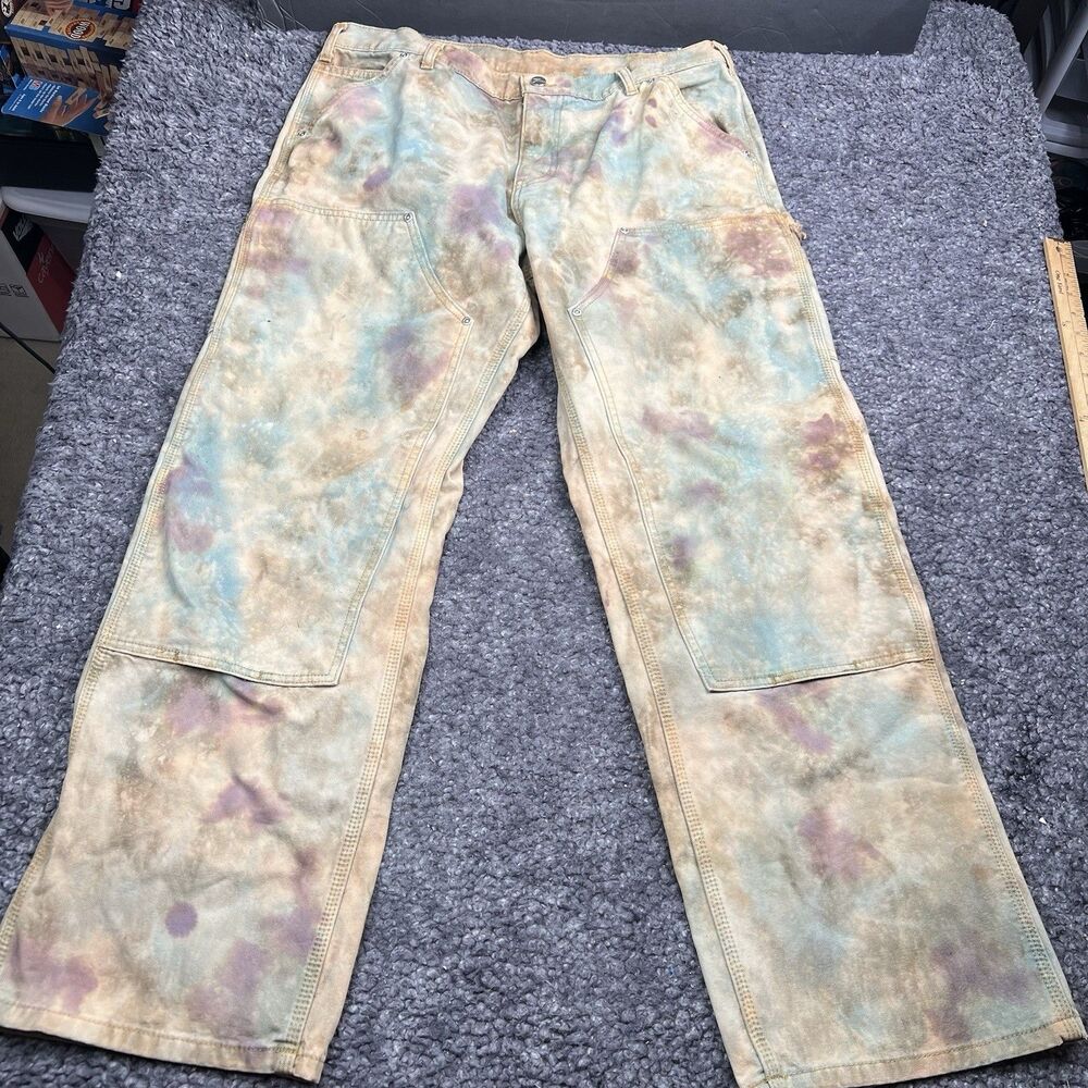 Akimbo CANVAS DOUBLE KNEES- Tie Dyed 33x32 GREAT CONDITION ****